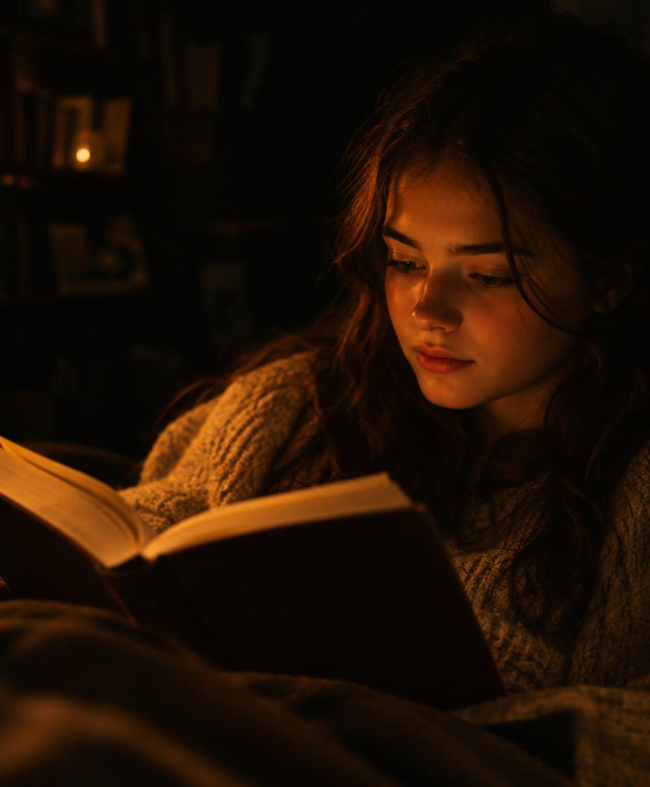 Estudiante leyendo un libro